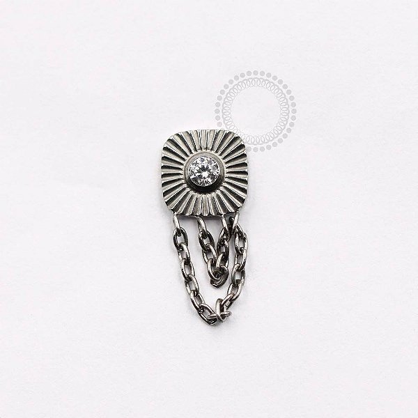 TN928 Topo Escudo CZ Correntes Titânio ASTM F136