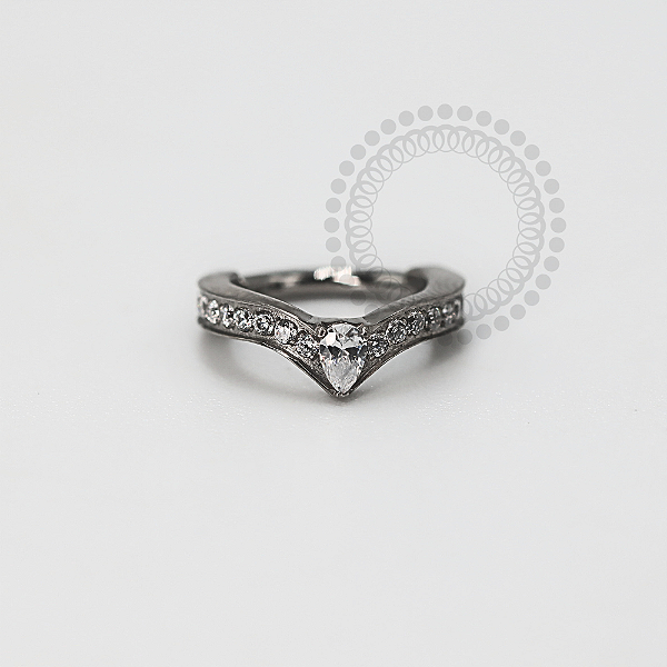 TN1172 Segmento Cravejado Gota Central Titânio