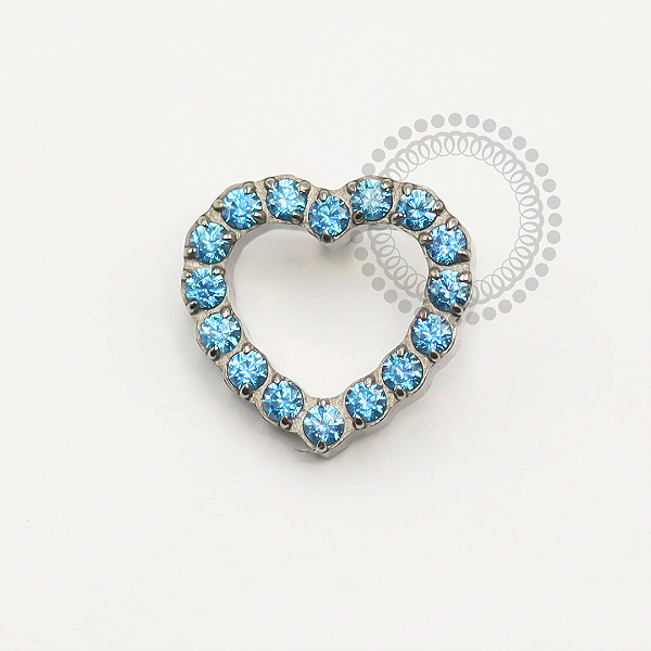 TN243 Topo Coração CZ Titânio  ASTM F136 (OUTLET)