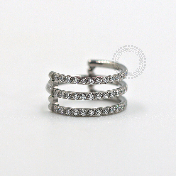 TN687 Segmento Triplo Cravejado Titânio ASTM F136