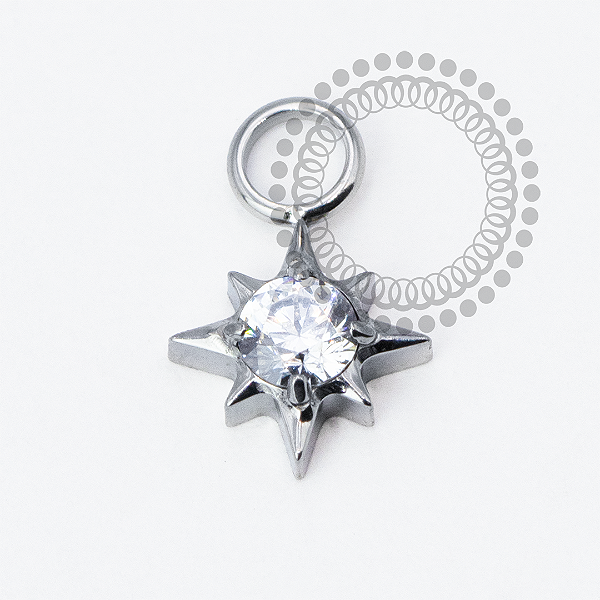 TN2036 Pingente Estrela Radiante Titânio ASTM F136