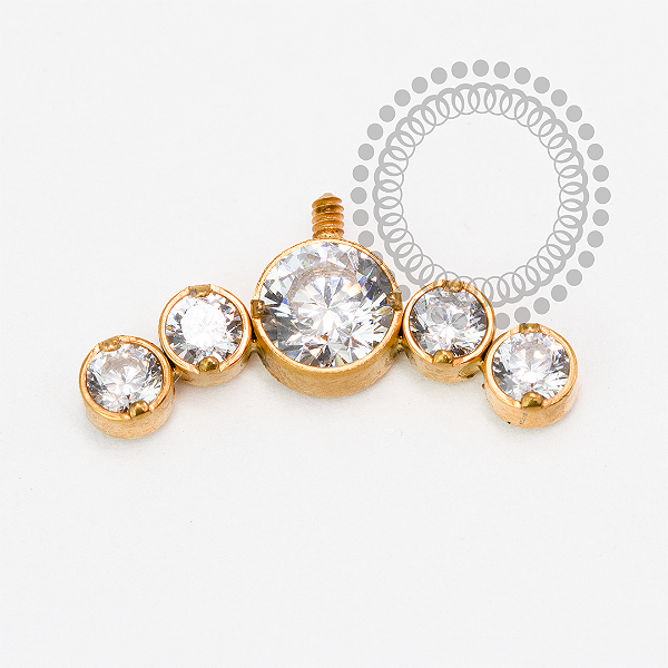 TN2045 Topo Cluster Vertical Helix Titânio PVD GOLD