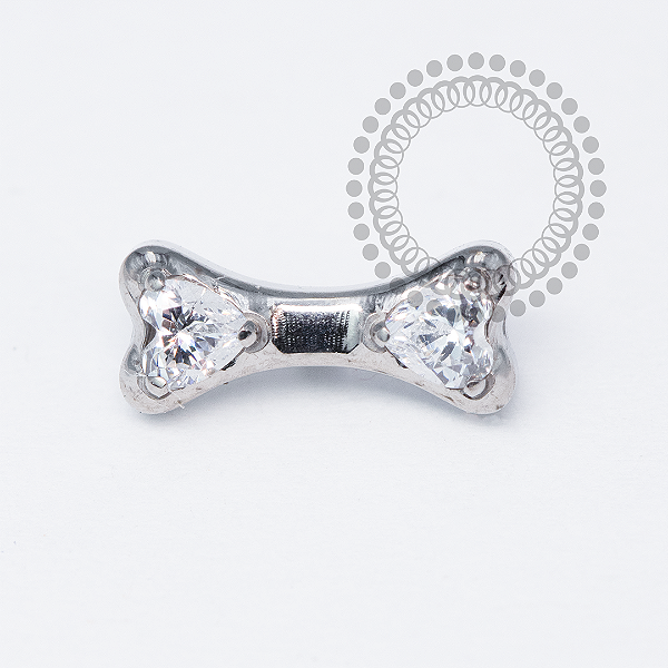 TN2077 Topo Ossinho Delicado CZ Titânio ASTM F136