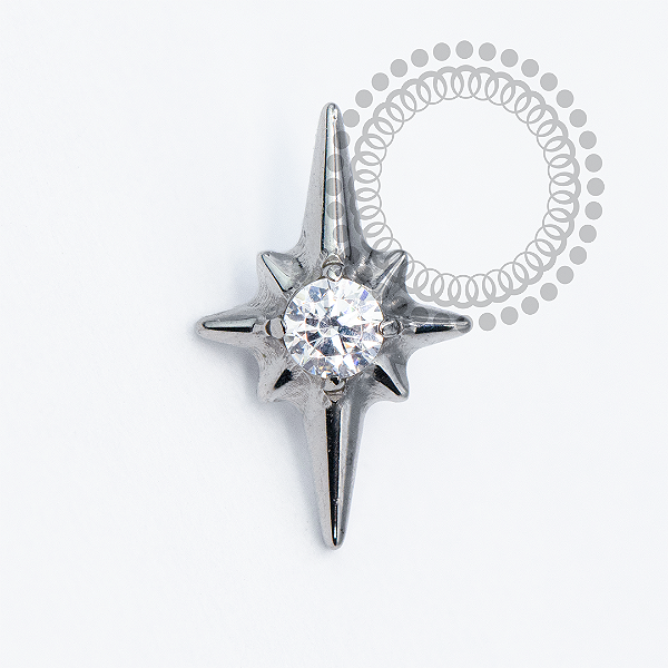 TN2087 Topo Estrela Dalva Titânio ASTM F136