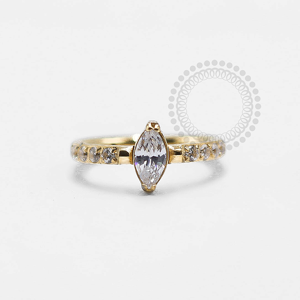 TN1248 Segmento CZ-Navete Central Titânio PVD Gold