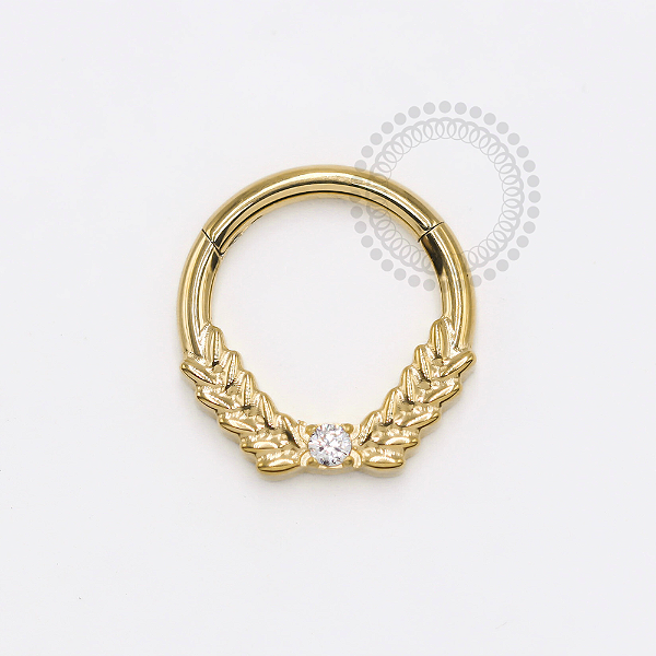 TN1251 Segmento Frontal Grécia Titânio PVD Gold