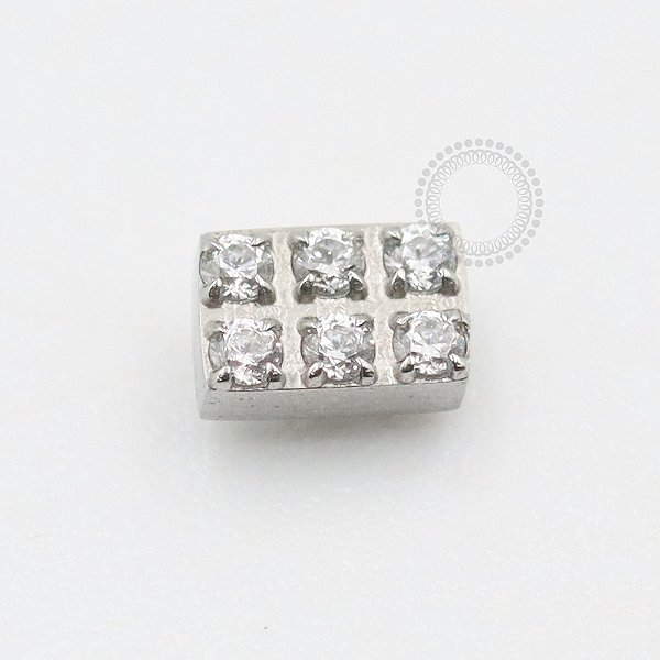 TN1291 Topo Mini Retângulo Titânio ASTM F136