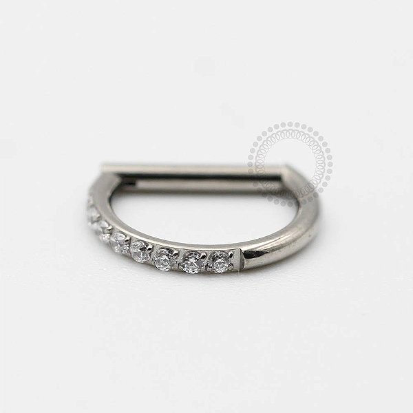 TN140 Segmento Meio CZ Haste Reta Titânio