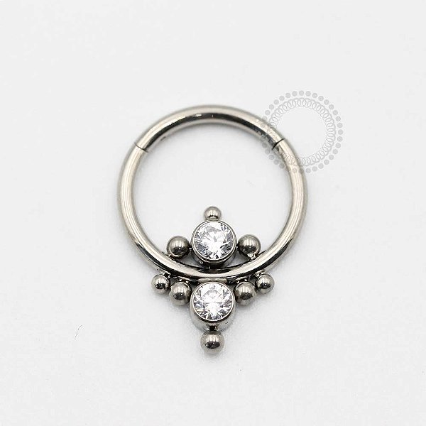 TN432 Segmento Frontal 2 CZ Esferas Titânio