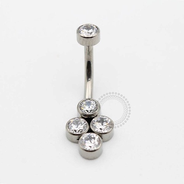 TN45 Navel 4 CZ Flat Titânio ASTM F136