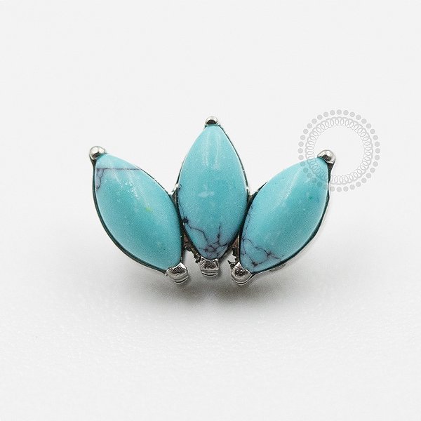 TN624 Topo 3 Navetes Turquesa Titânio ASTM F136