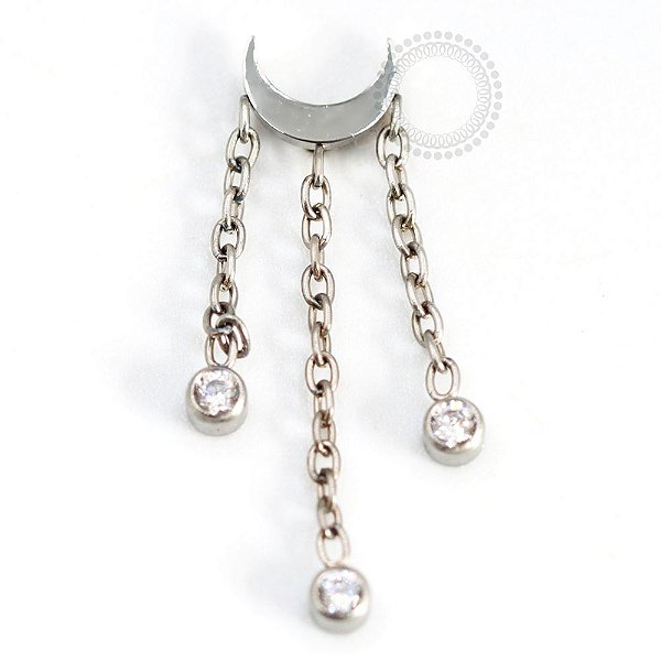 TN741 Topo Lua Três Correntes Titânio ASTM F136