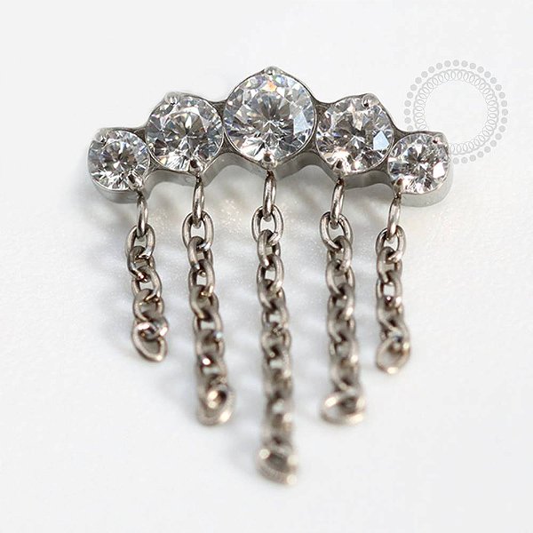 TN759 Topo Cluster CZ Correntes Titânio ASTM F136