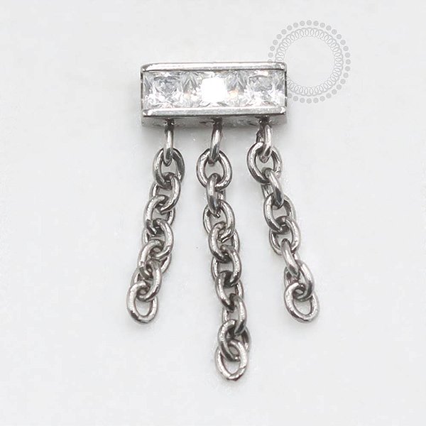 TN794 Topo Barra 3 CZ Correntes Titânio ASTM F136