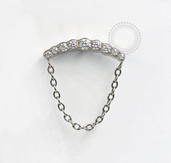 TN813 Topo Cluster Arco CZ Corrente Titânio ASTM F136