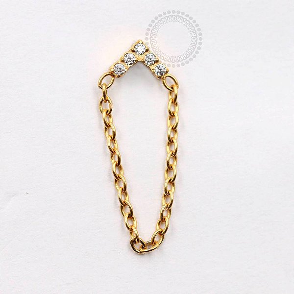 TN867 Topo V com Corrente Titânio PVD Gold