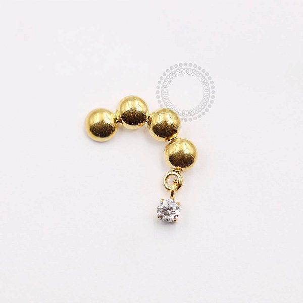 TN934 Topo Arco Esferas Pingente CZ Titânio PVD Gold