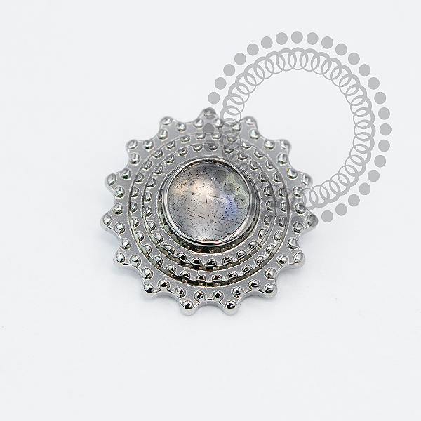 TN2102 Topo  Escudo Labradorite Titânio ASTM F136