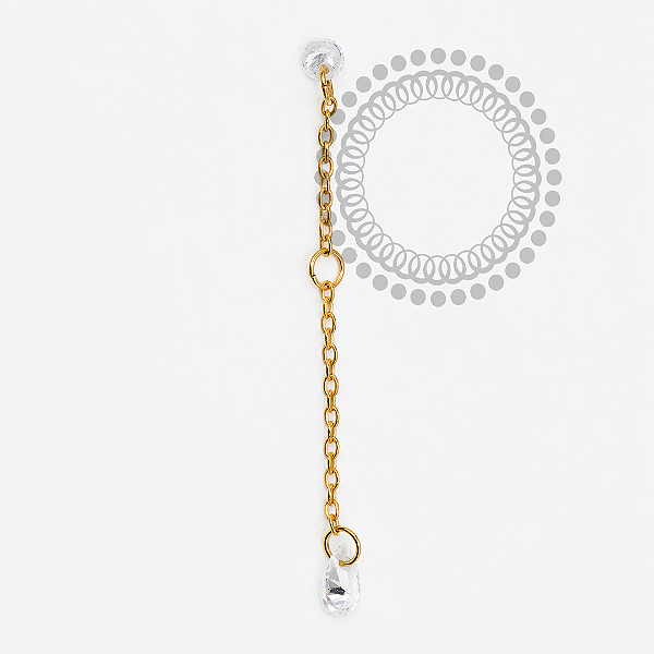 TN2092 Pingente CZ Gota Titânio PVD Gold