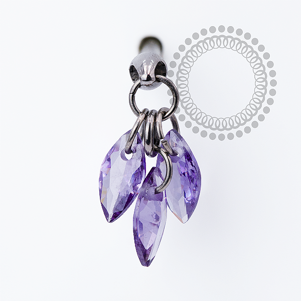 TN2458 Topo 3 Pingentes Roxo Titânio ASTM F136