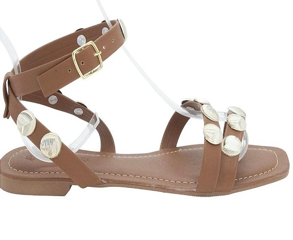 Rasteira adulto caramelo ouro light