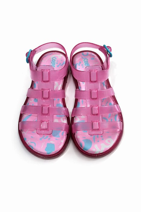 Sandália charme colore rose Glitter