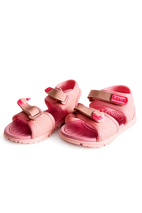 Sandália infantil rosa com velcro