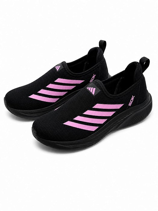 Tenis feminino Slip On SDK preto-rosa