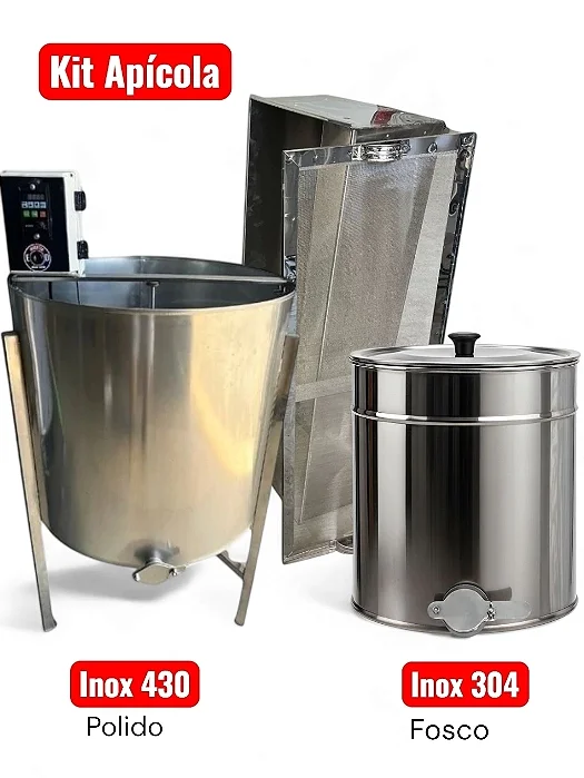 Kit centrifuga elétrica 32 quadros + mesa 32 e decantador 300kg inox 430