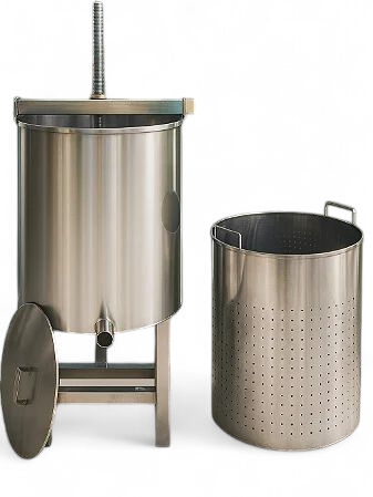 Prensa 100 Litros para Mel Fruta Carnes Legumes Mosto Cacau em Inox Reforçada