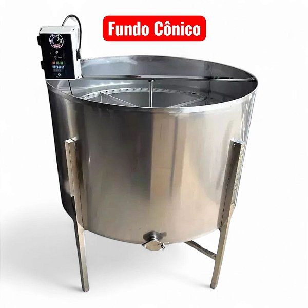 Centrífuga Mel Elétrica Fundo Cônico 60 Quadros de Melgueira Reforçada em Inox