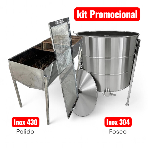Kit Centrifuga Manual 32/12 + Mesa Desoperculadora 32 Quadros Inox