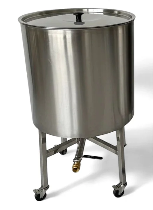 Tanque 200 Litros Fundo Cônico Saída Central com Rodas