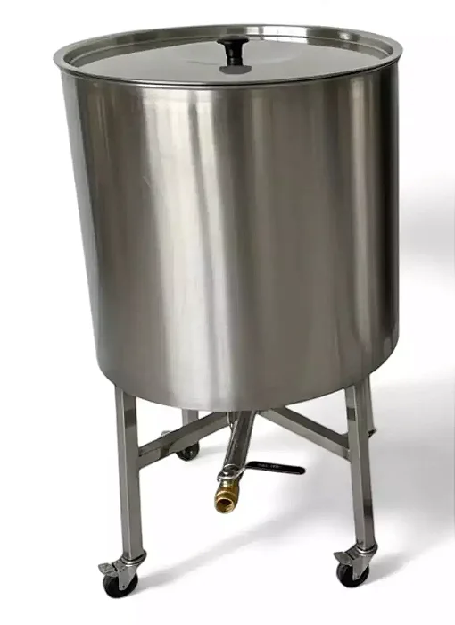 DUPLICADO - Tanque 100 Litros Fundo Cônico Saída Central com Rodas