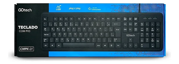 Teclado Usb Go Tech Cmpk-01 Abnt2 Preto Silencioso