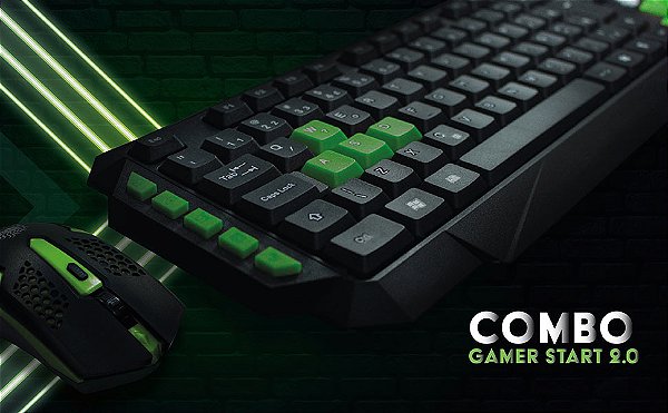 Teclado Usb 5+ Gamer Start 2.0 Pt/verde