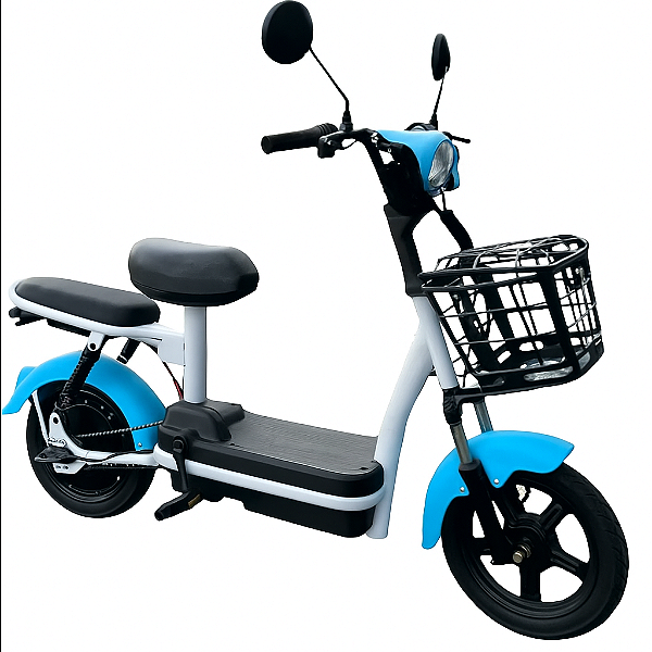 Bicicleta Elétrica Scooter 500w 48v Bateria De Lítio Azul Celeste