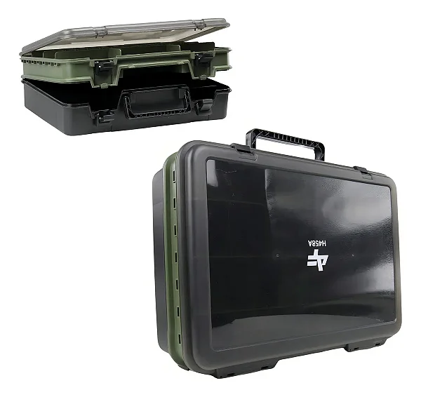 Caixa de Pesca Albatroz Fishing Estojo Duplo H458a - Verde Militar