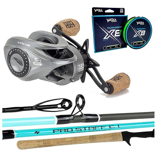 Pesca Vara Albatroz 1,68mt Carretilha Zaire Makis Linha Yara