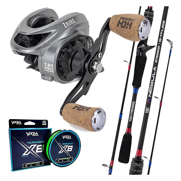 Carretilha Zaire Makis Linha Yara Vara Albatroz 1,80mts Kit