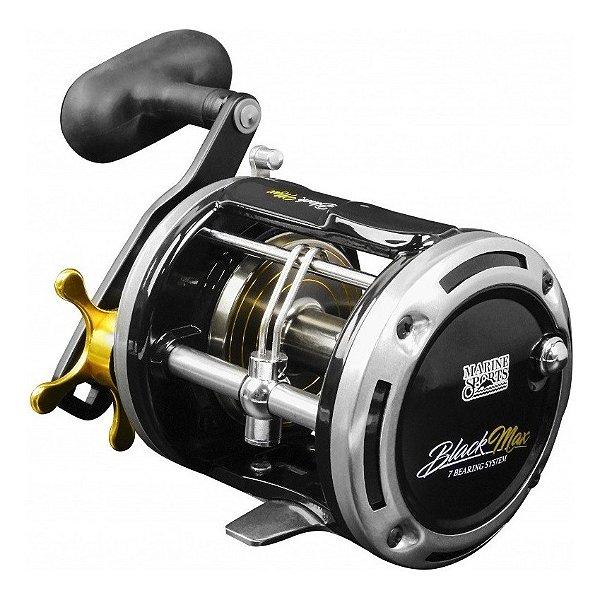Marine Sports Black Max 20 carretilha pesca perfil alto Direito
