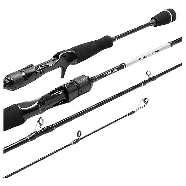 Vara De Pesca Carretilha Maruri Prc-c25-601h Preta E Prata - 1.83m X 160g - Moderada Com Resistência De 25lbs Para Isca De 20g