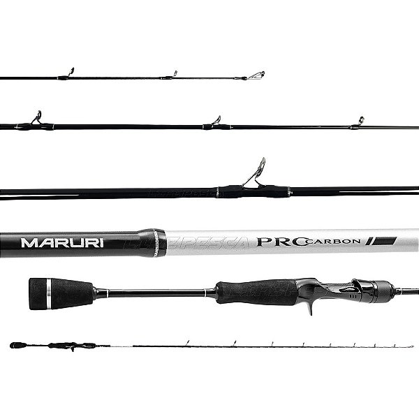 Vara De Pesca Carretilha Maruri Prc-c17-601m Preta E Prata - 1.83m X 160g - Moderada Com Resistência De 17lbs Para Isca De 20g