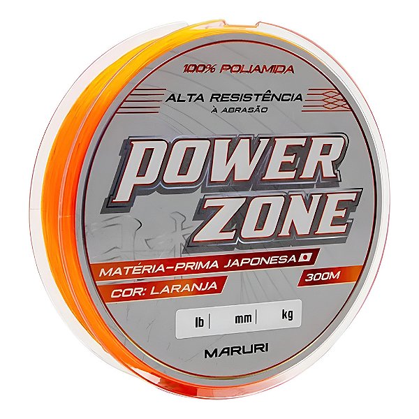 Linha Power Zone Laranja Monofilamento Maruri 300mts 0,33mm