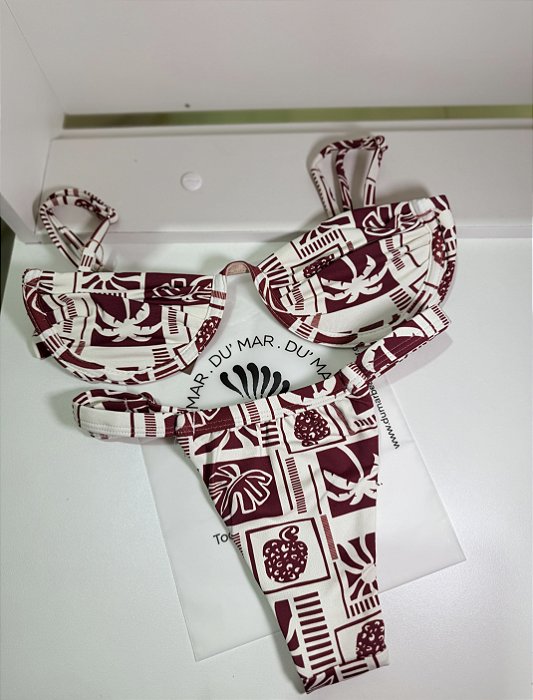 Biquíni vinho tropical