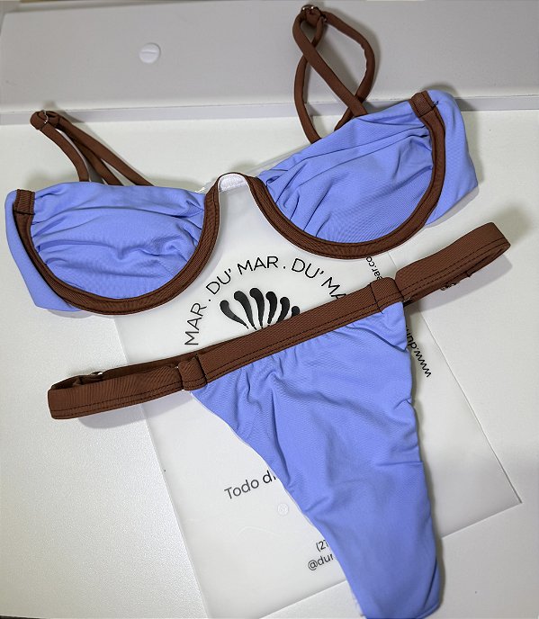 Biquíni Duda Azul com Marrom