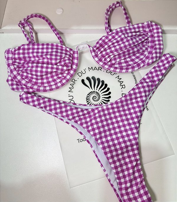 Biquíni Duda xadrez pink