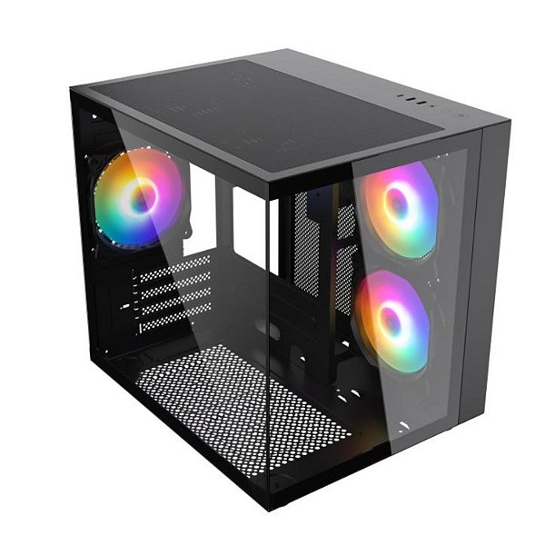 Gabinete Gamer Aquário Pixxo Preto, M-atx - Cgh100b- Sem fãs