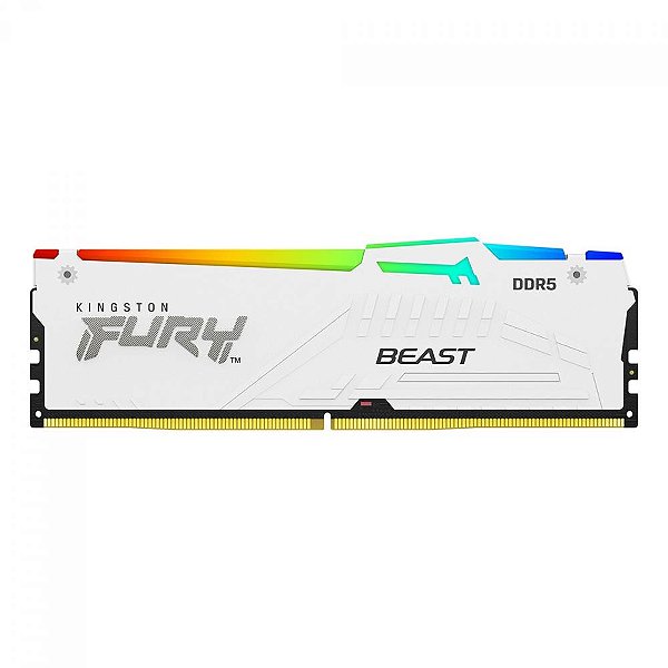 Memória DDR5 Kingston Fury Beast, RGB, 16GB, 5200Mhz, Branca, KF552C36BWEA-16