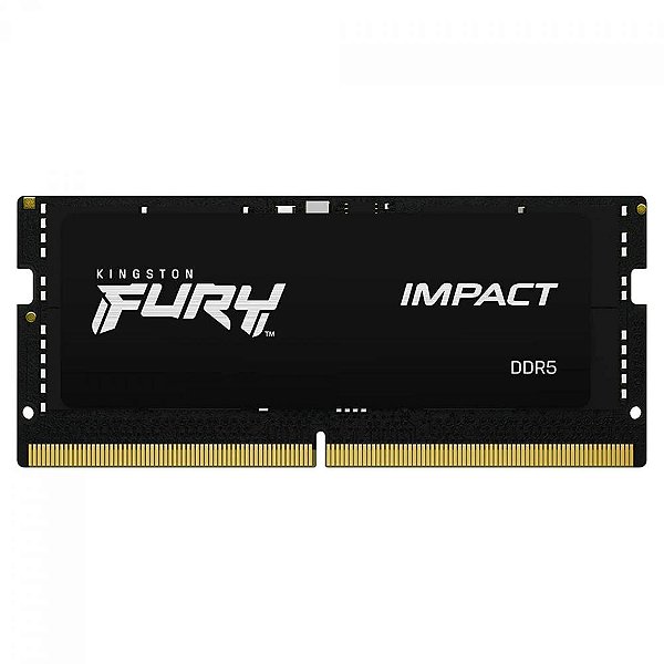 Memória para Notebook DDR5 Kingston Fury Impact, 16GB, 4800MHz, CL38, Preta, KF5